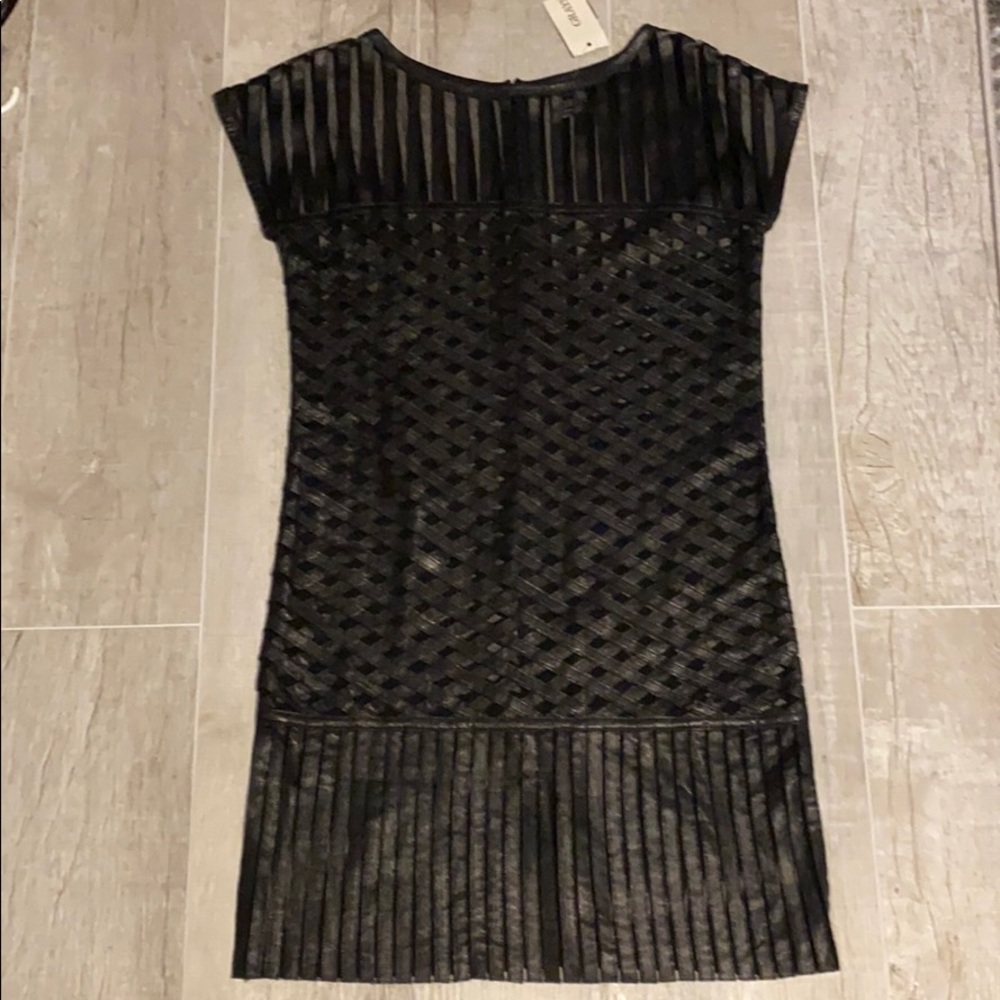 Grayse leather dress size M 10” zipper in back